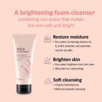 The face shop rice water bright cleansing foam - 150ml - Image 4